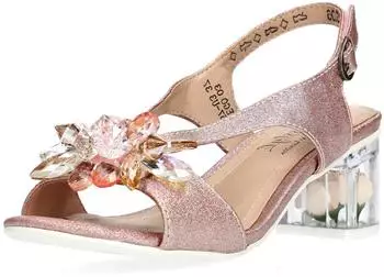 Laura Vita MDIEGO 03 Women's Sandal Glitter Flower Transparent Heel rosa