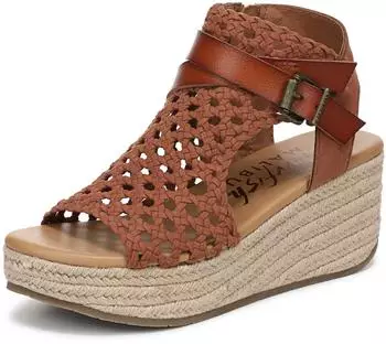 Blowfish Sandals Faux Leather Wedge Sandal cognac