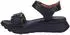 Desa Women's Leather Wedge Sandals with Velcro Closure schwarz