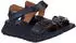 Desa Women's Leather Wedge Sandals with Velcro Closure schwarz