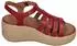 FitWear Platfforms Espadraille Leather Fisherman Wedge Sandals burnt berry
