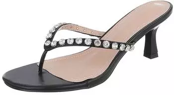 Ital Design Toe Separator with Rhinestones and Open Heel 4536 schwarz