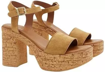 Desa Women's Suede Platform Sandals with One Strap kastanienbraun