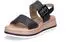 Gabor Twist Nappa Leather Sandal with Wedge Heel and Braided Pattern schwarz