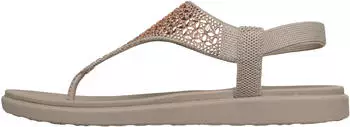 Skechers Meditation Luxe Damen Sandale grau