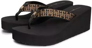 Tommy Hilfiger TH WEDGE SUMMER SANDAL MONO schwarz