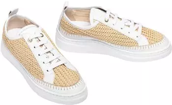 Unisa Sporty in Suede and Raffia natur/platin