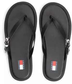 Tommy Hilfiger TJW Flat Leather Sandals schwarz