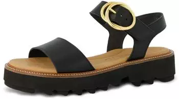 Paul Green Sandals with Velcro and Buckle Design schwarz