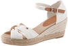 Tommy Hilfiger Leather Ankle Strap Crossover Wedges (FW0FW04785) ivory
