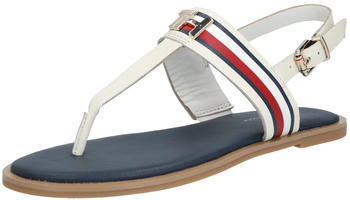 Tommy Hilfiger Signature Leather Flat Sandals (FW0FW04840) ivory