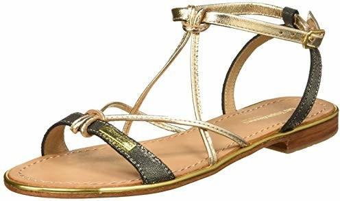 Les Tropéziennes Hirondel Sandals (19022) black shiny gold