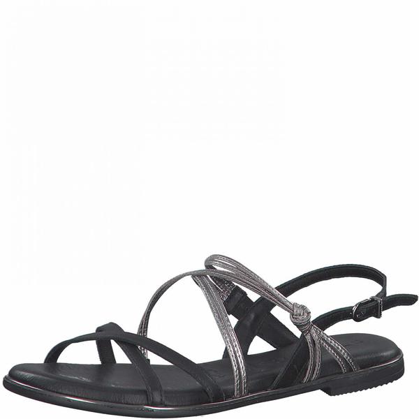 Tamaris Leather Sandals (1-28145-26) black pewter