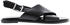 TanGO Tyra 1-a Black Leather Cross Strap Sandal - Black Sole