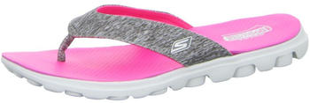 Skechers On The Go Flow (13631) gray textile/hot pink