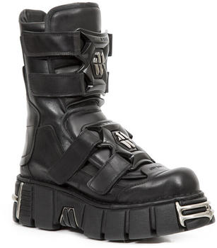 New Rock M-422-S1 metallisch schwarz Leder Plateau Gothic