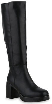 VAN HILL Eckige Plateau Vorne Schuhe 840722 schwarz