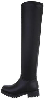 Ital Design Freizeit Blockabsatz Overknees schwarz