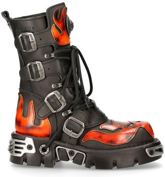 New Rock Rot Schädelkopf Schwarz Biker Rock M107-S1