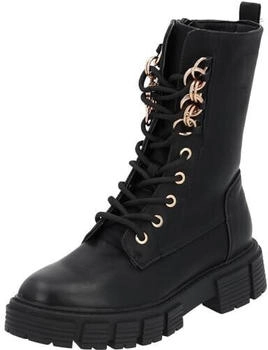 Palado Ignisa Stiefeletten für Frauen bequeme Winterschuhe Reißverschluss modische Schnürstiefeletten goldenen Ösen schwarz