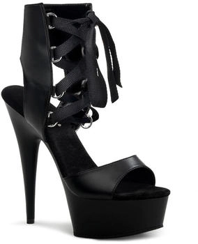 Pleaser Pleaser High-Heels Plateau Bootie-Sandaletten DELIGHT-600-14 schwarz Lederoptik