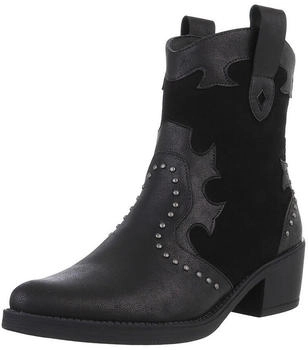Ital Design Cowboyboots Nieten und Reißverschluss 8587 schwarz