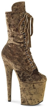 Pleaser Plateaustiefeletten khaki Samt