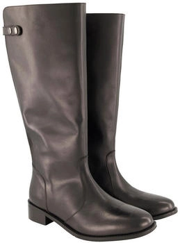 Ulla Popken Lederstiefel Druckknopf-Riegel Weite H