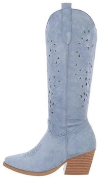Ital Design Stiefel Wildlederoptik blau