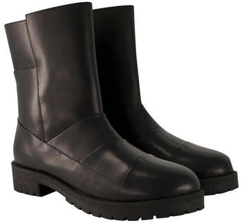 Ulla Popken Leder-Boots Ziernähte Wechselfußbett Weite H schwarz