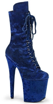 Pleaser Plateaustiefeletten Flamingo-1045VEL marineblau Samt