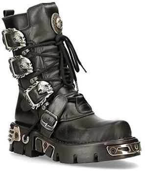 New Rock Schwarze mittelhohe Gothic-Lederstiefel-391-S1