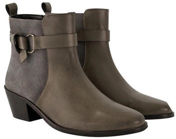Ulla Popken Leder-Stiefeletten Ledermix Wechselfußbett Weite H grau