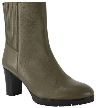 Ulla Popken Leder-Stiefeletten Nappaleder lodengrün