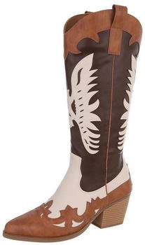Ital Design Cowboystiefel creme camel braun
