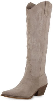 VAN HILL Cowboystiefel 'Eleanor' beige grau