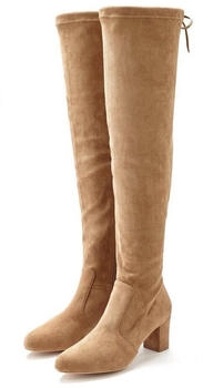 Lascana Overkneestiefel Langschaft sand