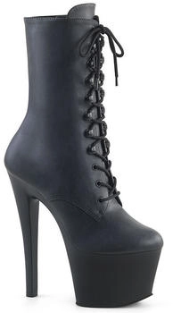 Pleaser Elegante High-Heels Plateaustiefeletten schwarz Lederlook Pleaser Elegante High-Heels Plateaustiefeletten schwarz Lederlook
