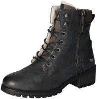 Mustang Shoes Schn&uuml;rboots, Schn&uuml;rstiefelette, Blockabsatz, in Metallic-Optik,