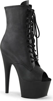 Pleaser Pleaser High-Heels Plateaustiefeletten zehenoffen schwarz Lederoptik ADORE-1021 Pleaser Pleaser High-Heels Plateaustiefeletten zehenoffen schwarz Lederoptik ADORE-1021