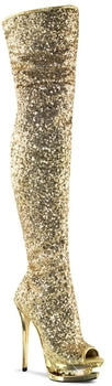 Pleaser BLONDIE-R-3011 Damen Stiefel gold