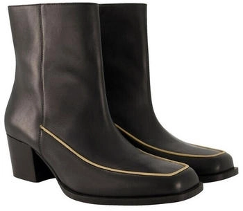 Ulla Popken Leder-Stiefeletten Schmucknaht Wechselfußbett