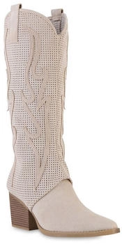 VAN HILL Cowboystiefel Beige Velours 841582 VAN HILL Cowboystiefel Beige Velours 841582