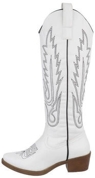 Ital Design Cowboystiefel schwarz weiß