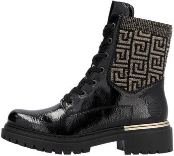 Rieker Damen Stiefel black schwarz-gold