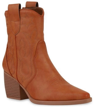 VAN HILL Cowboy Boots 'Ava' hellbraun