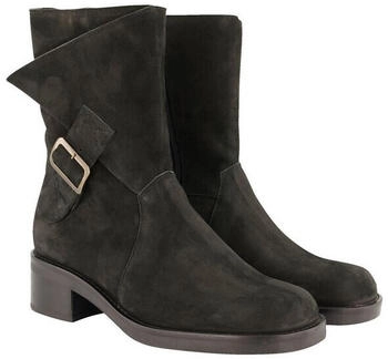 Ulla Popken Leder-Boots Veloursleder schwarz