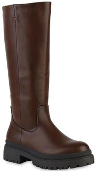 VAN HILL Blockabsatz Plateau Vorne Trendy Schuhe 216074 braun