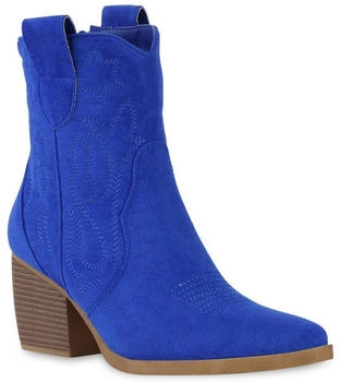 VAN HILL Cowboy Schuhe blau Velours
