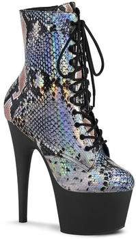 Pleaser ADORE-1020SP silber schwarz Holo Schlangenprint